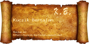 Kuczik Bertalan névjegykártya
