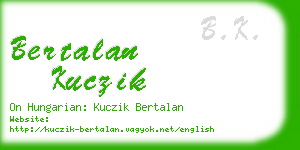 bertalan kuczik business card